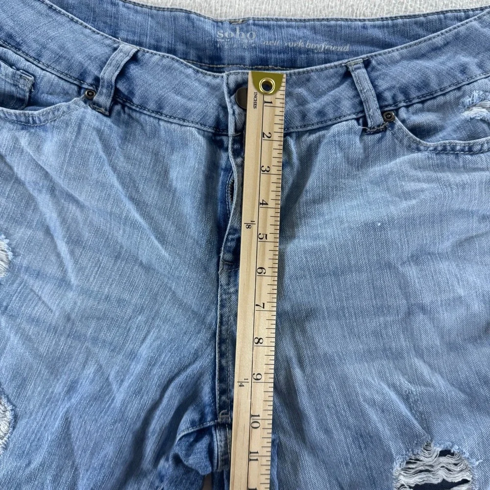 Soho Jeans New York Boyfriend Jeans Womens 18 Light Wash Distressed Ombre Good